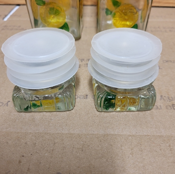 Vintage Clear Glass Decanter With Lemon Design Set of 2 - Picture 9 of 13